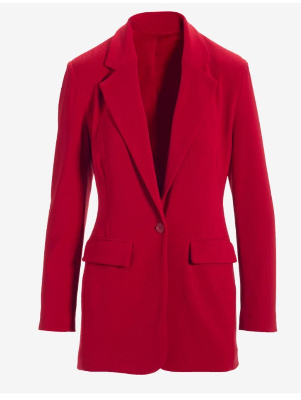 New Boston Proper Red Blazer Jacket 12